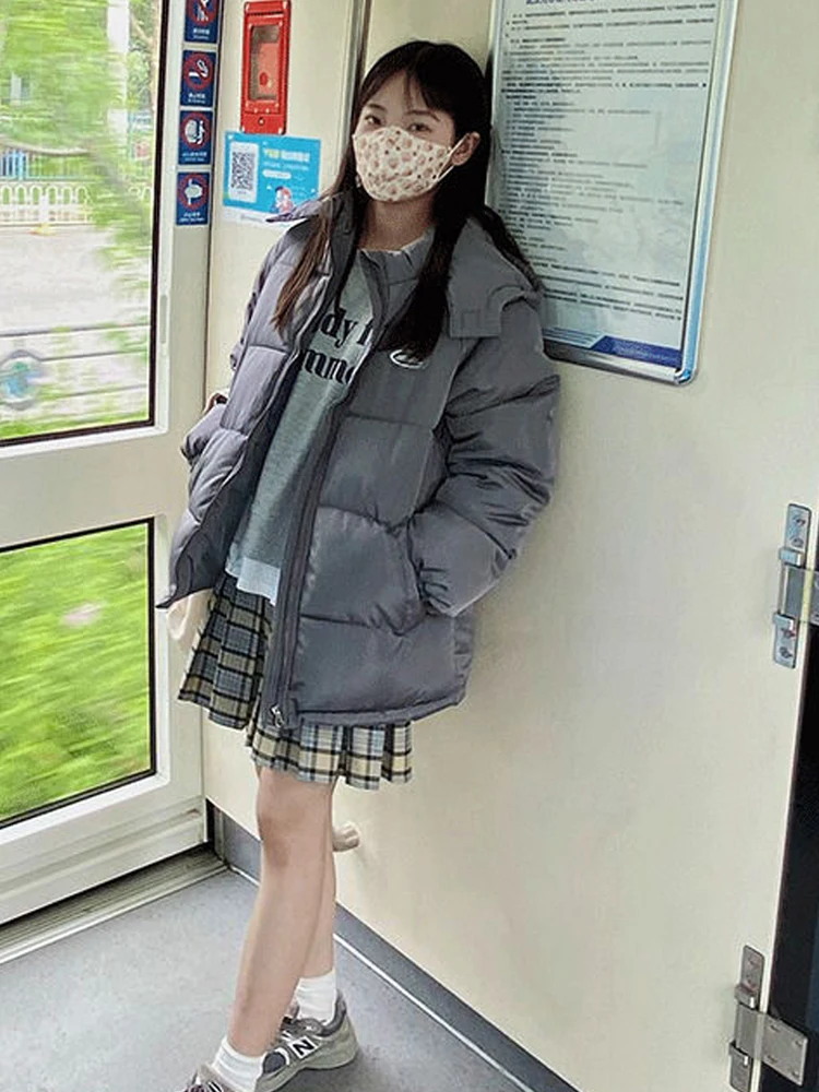 Fashion Korean Version Women's Cotton Padded Coat 2022 New Autumn And Winter Long Sleeves Down Jacket Thick Warm Parkas Coats