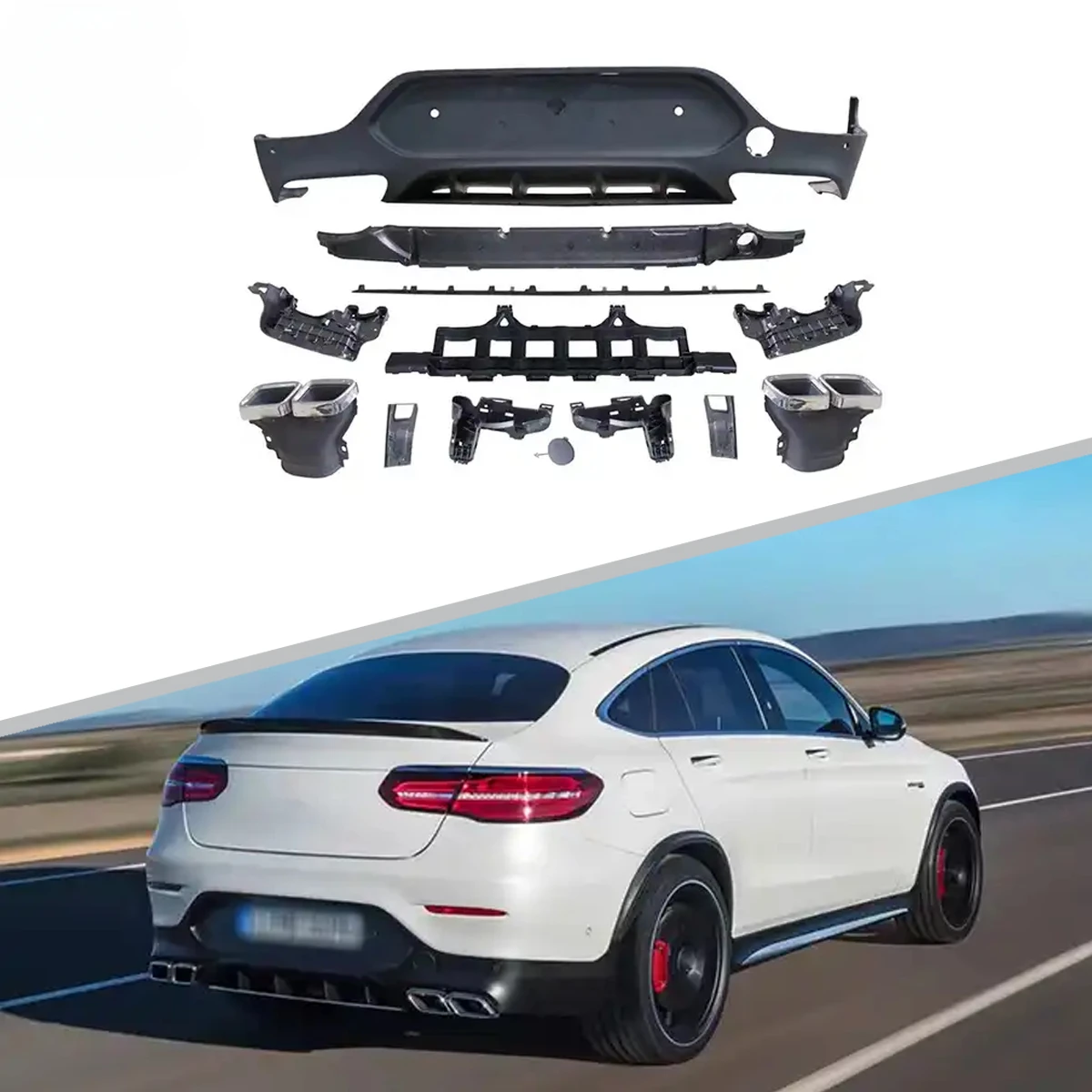 

GLC63 Coupe Style Car Rear Bumper Diffuser For BENZ X253/C253 AMG Coupe 2016+