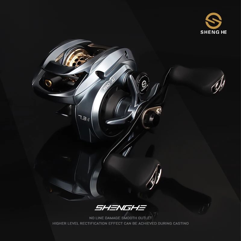 

SHENG HE Bait Finesse Low Profile Baitcast Reel CW 50 4kg Ligh Game Casting Fishing Reel 7.3:1 5.9g Shallow Spool BFS EGI Reel