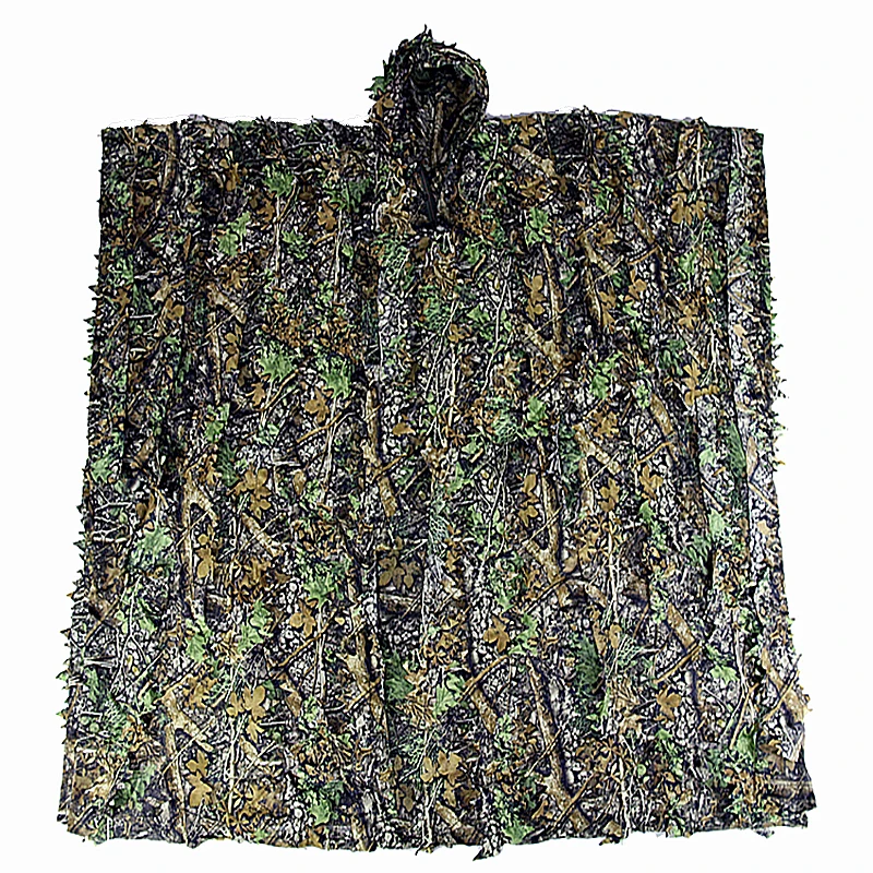 Ghillie Suit Summer Breathable 3D Maple Leaves Bionic Camouflage Hunting Cloak Jungle Camo Sniper Suit Bird-Watching Photography Clothes ghillie suit