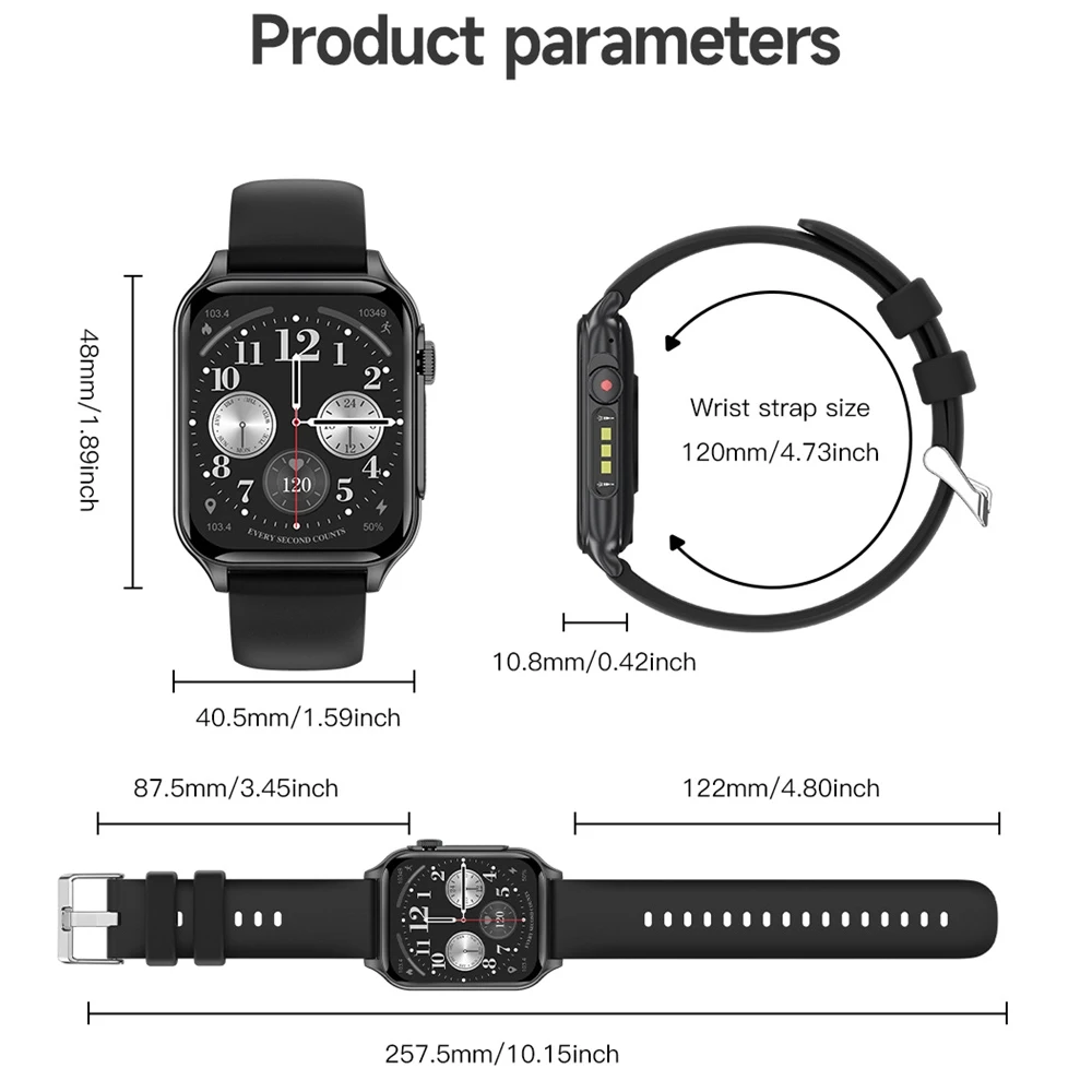 Ultra Slim AMOLED HD Bluetooth Call Smartwatch GPS Sports Waterproof Watch Men's ECG+PPG Smart Watch Android IOS