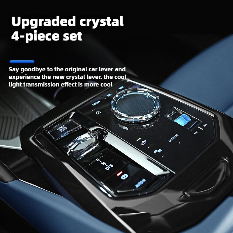 4 Piece/3 Piece Set Crystal Gear Shift Knob Lever Stick Handle for BMW i5 i7 X3