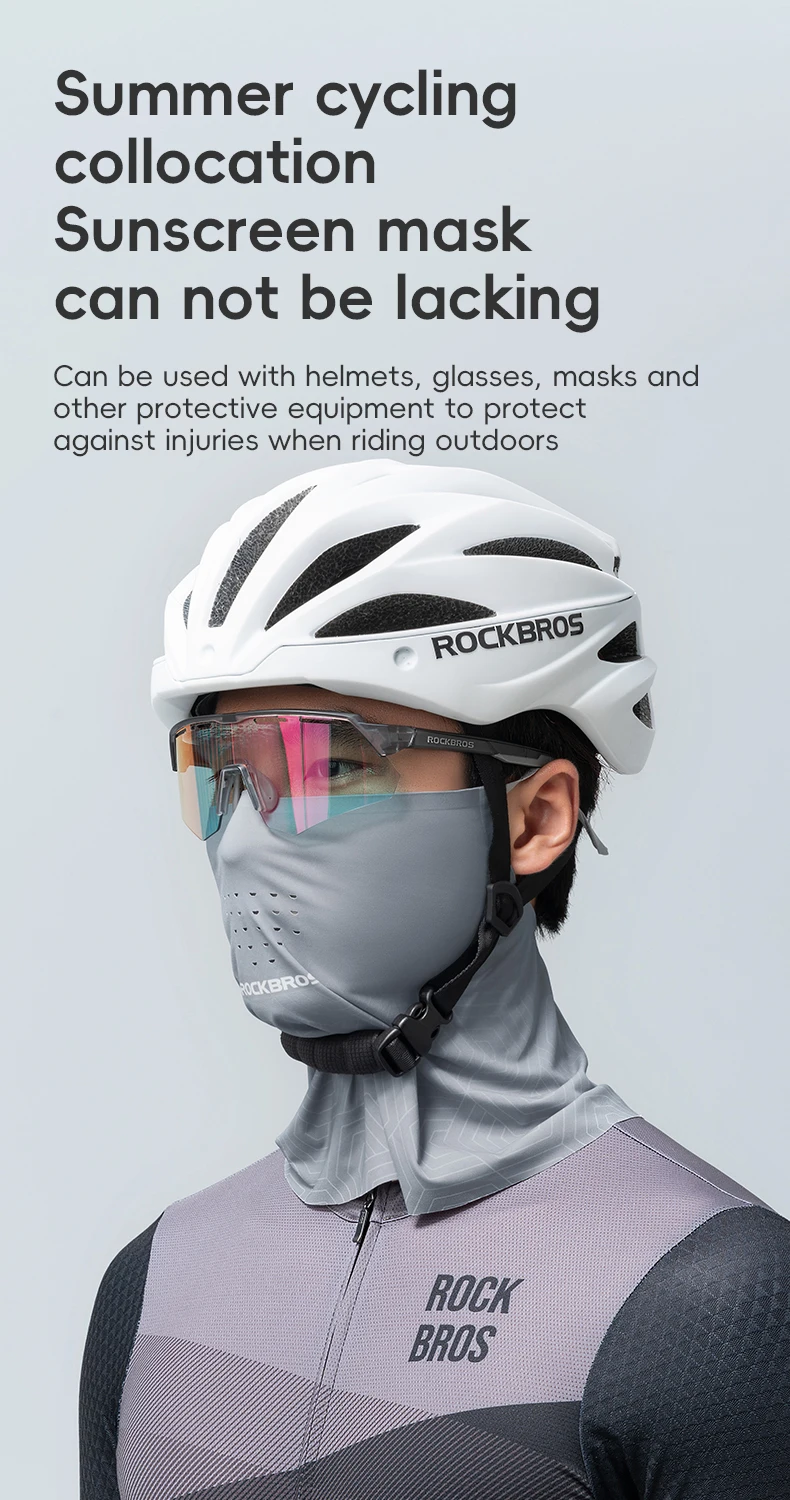 ROCKBROS Radfahren Gesichtsmaske Sonnenschutz Schutz Fahrrad Masken Abdeckung Schal Atmungsaktive Outdoor-Sport MTB Rennrad Maske Bandana – Detail 11