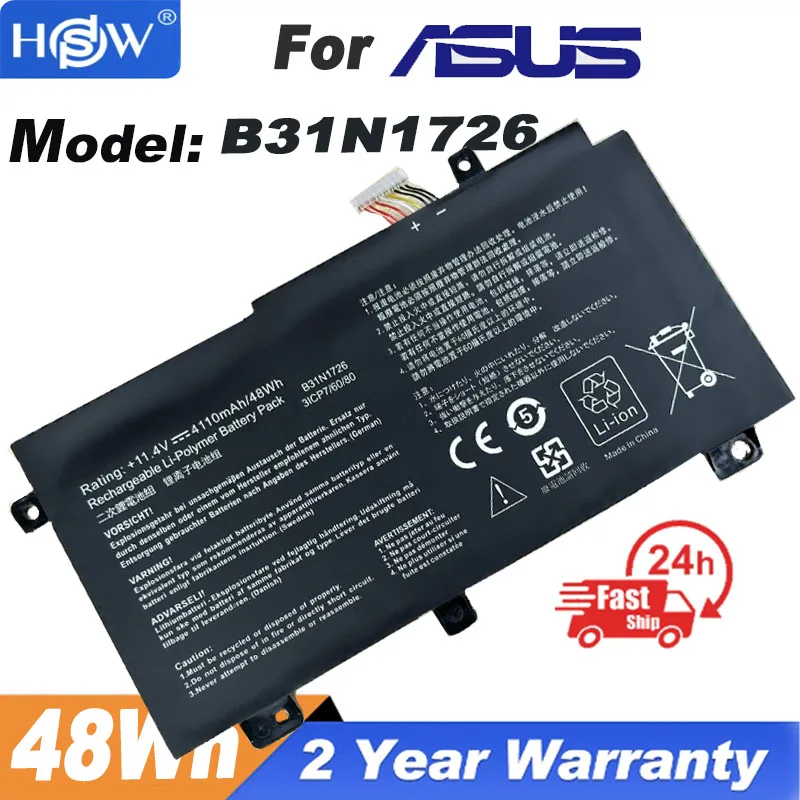 

B31N1726 noetbook battery For Asus FX504GD FX504GM FX80GD FX80GM FX86FM FX86FE FX504GE FX505 TUF565GD TUF554G 11.4V 48WH