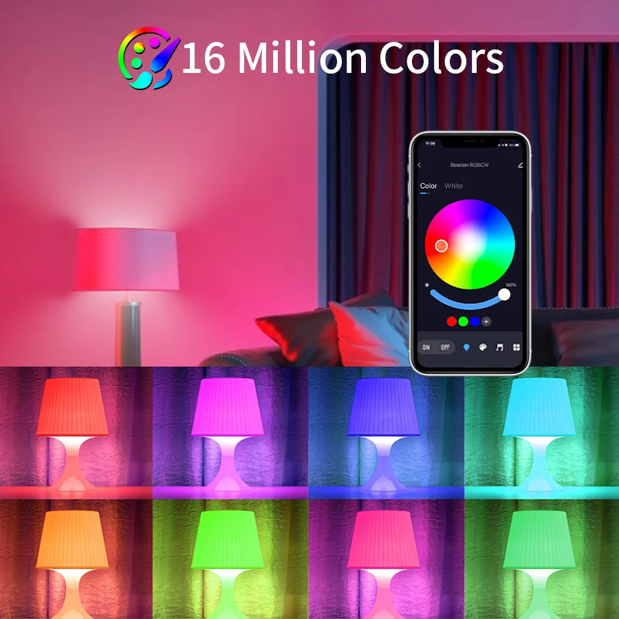 Tuya Smart Led-lampe E27 Smart Licht Bluetooth RGB Lampe Weiß Dimmbar APP Control 110V 220V Schlafzimmer Zimmer dekoration Party Lichter_voghion.com