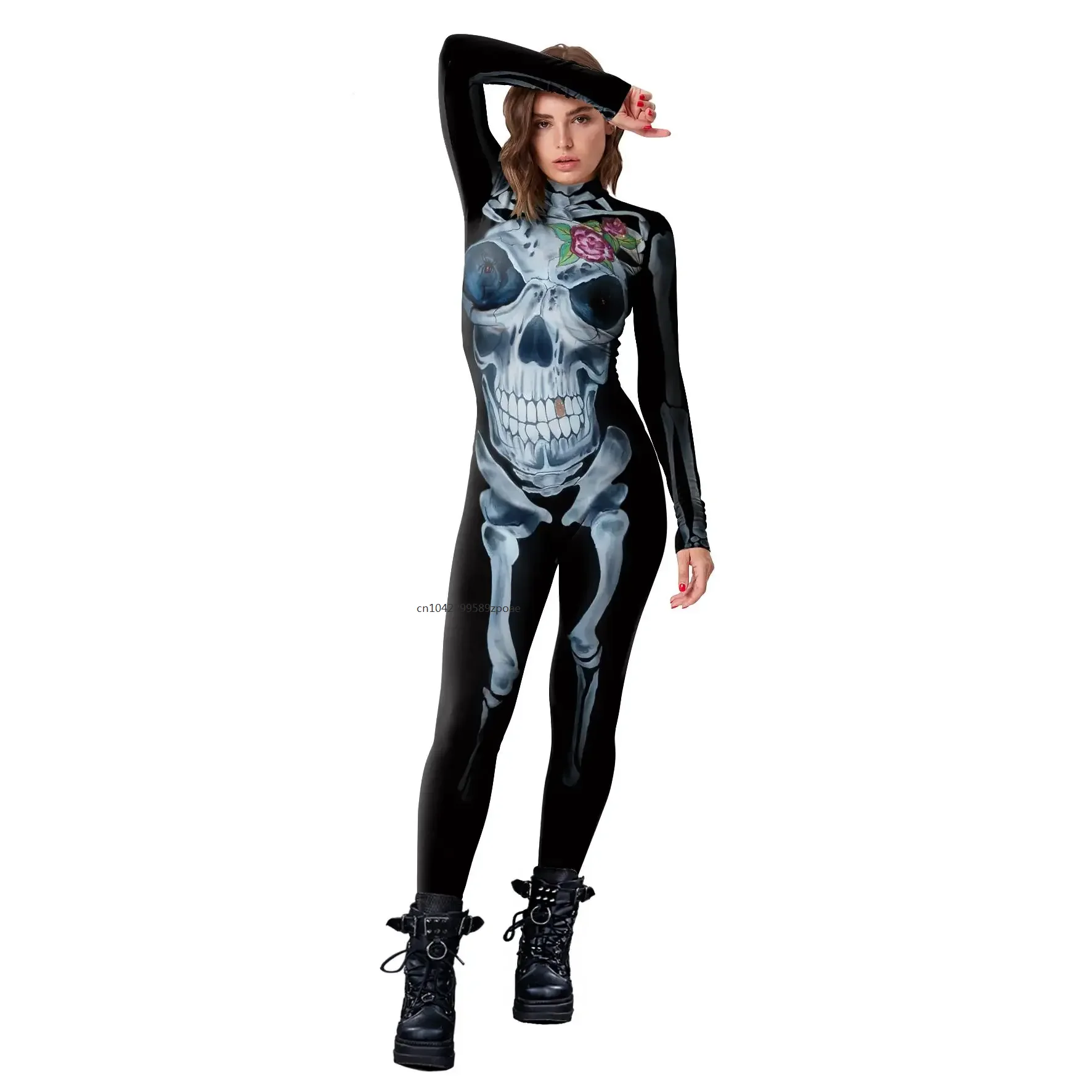 

Halloween Carnival 3D Skeleton Cosplay Costume Steampunk Zentai Bodysuit Fancy Suit Adult Women Sexy Jumpsuits 2024
