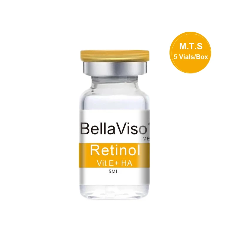 BellaViso Retinol Facial Serum Skincare Vitamin E Hyaluronic Acid MTS Skin Lifting Anti-wrinkle Face Essence 5mlx5 Vials/Box