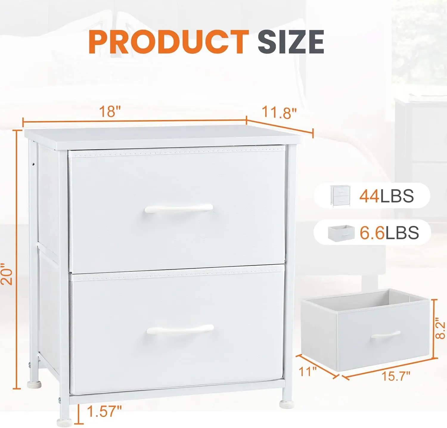 Wooden Top Fabric Cabinet Kids Night Stand Mini Dresser for Bedroom 3