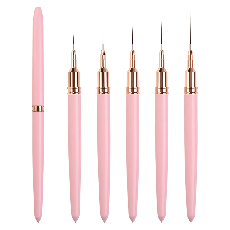 Nail Art Brushes 5pcs Nail Art Brushes Multiple Types Ultra-fine And Ultra Long Wire Drawing Painting DIY French Nail Liner Pens Manicure Tool