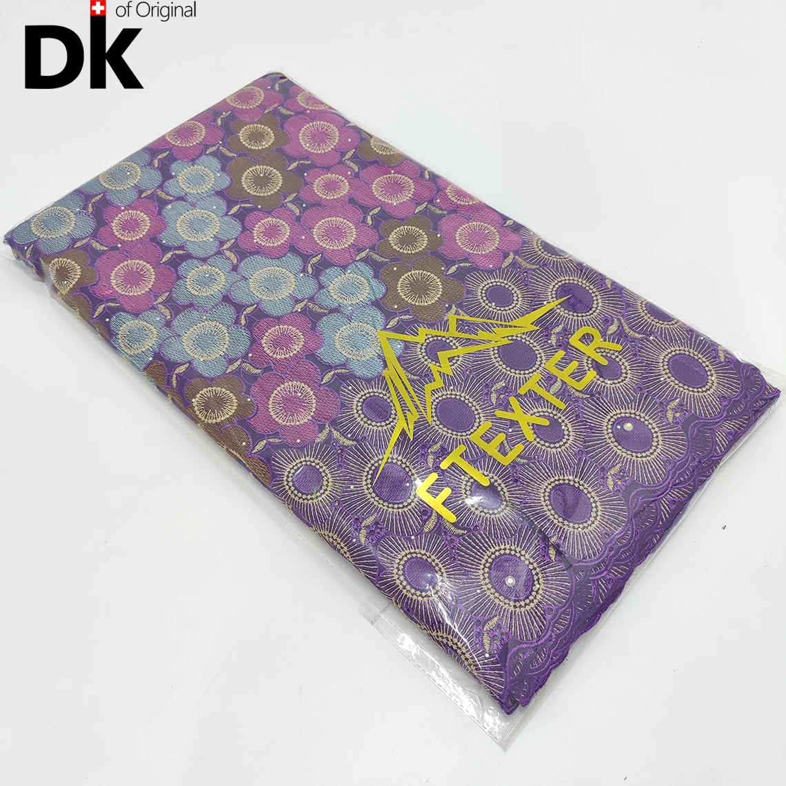 

Purple Color Stones Embroidery 100% Cotton Net Lace Fabric Guinea Senegal Elegant Women Dress Material For Evening Party Sewing