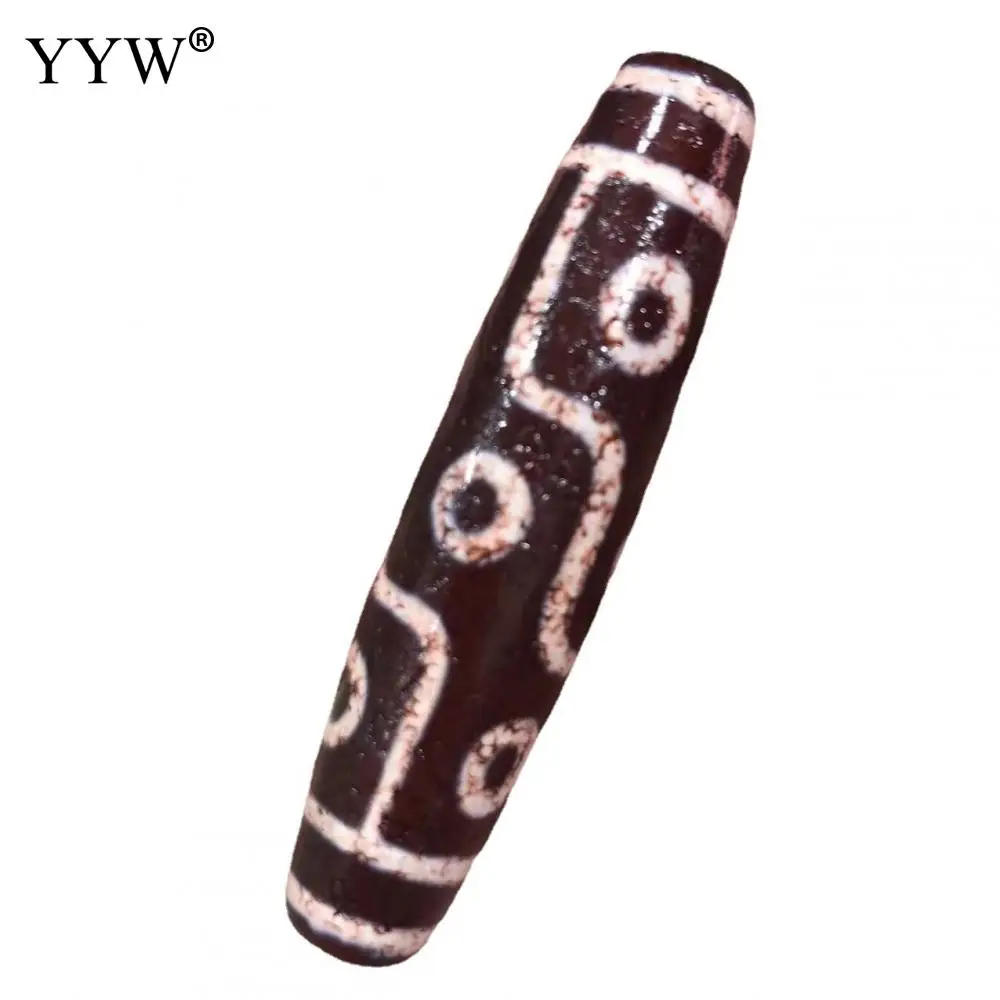 

1pc Natural Tibetan Agate Onyx Dzi Beads Fashion Vintage Jewelry Making DIY Kuanyin Nine Eyes Man 58x14mm Tibetan Dzi Beads