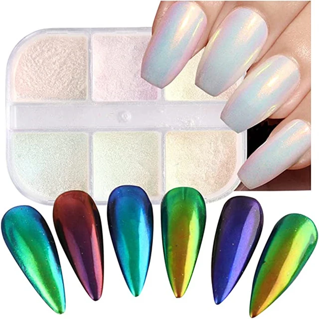 Nail Powder Mermaid Mirror  Chrome Pearl Shell Powder Nail - Mirror Nail  Powder - Aliexpress