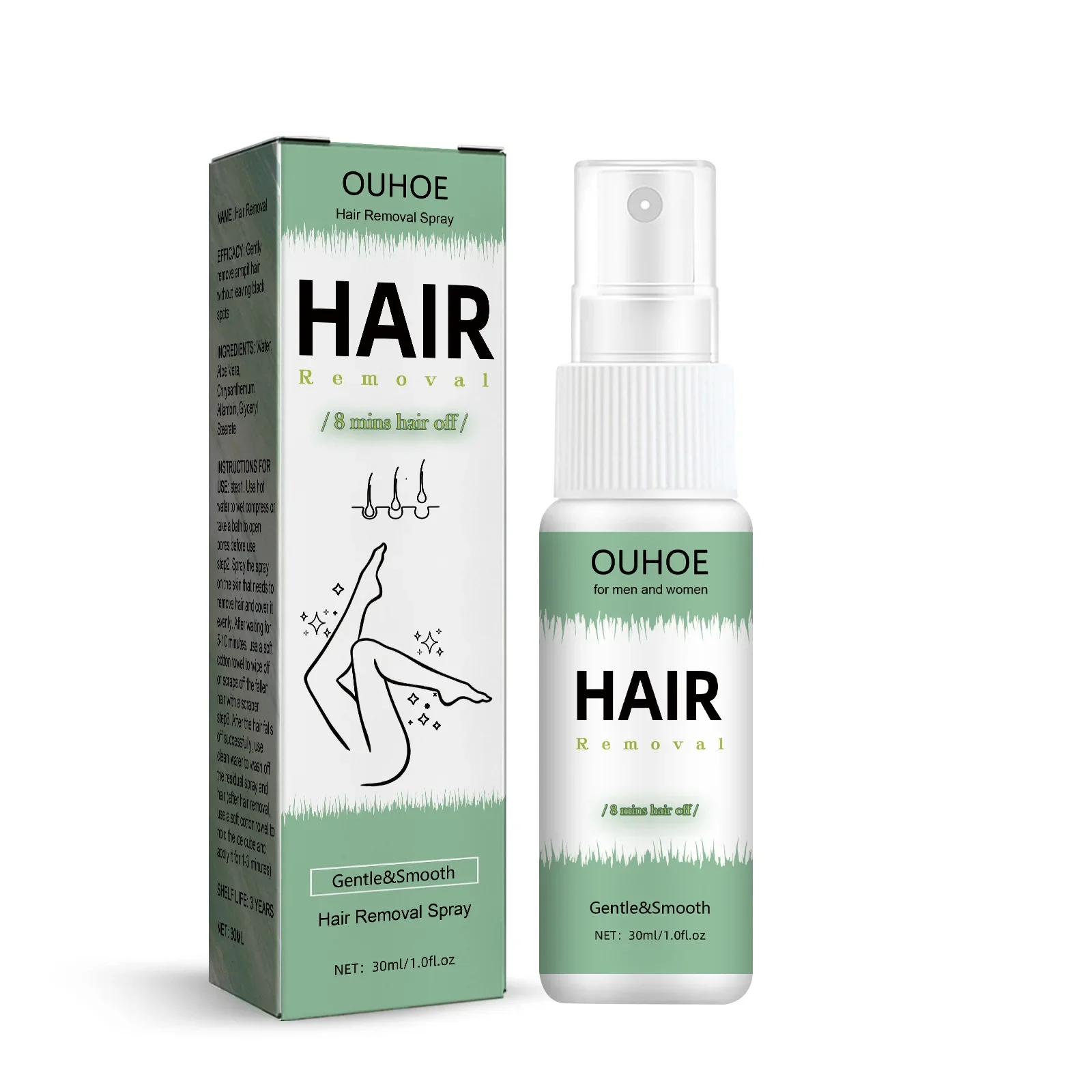 Spray épilateur indolore, inhibiteur de croissance des cheveux, jambes, bras, aisselles, corps, dépilatoire Permanent, nourrissant, réparateur, lissant, soins pour la peau_voghion.com