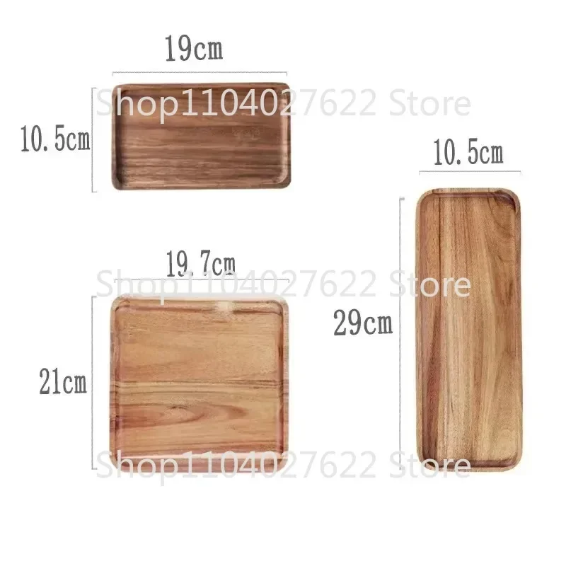 Acacia Wood Coffee Tray Rectangular Food Cup Trays Decorative Wood Plate Dessert Candy Acacia Wood Gongfu Tea Tray 2