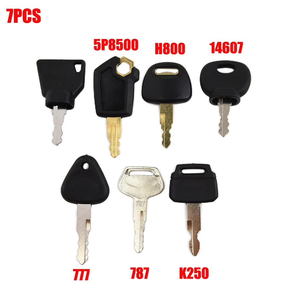 7Pcs/set Heavy Equipment Construction Ignition Key 14607 5P8500 K250 H800 For JCB For Volvo Tractor Car Accessories Parts