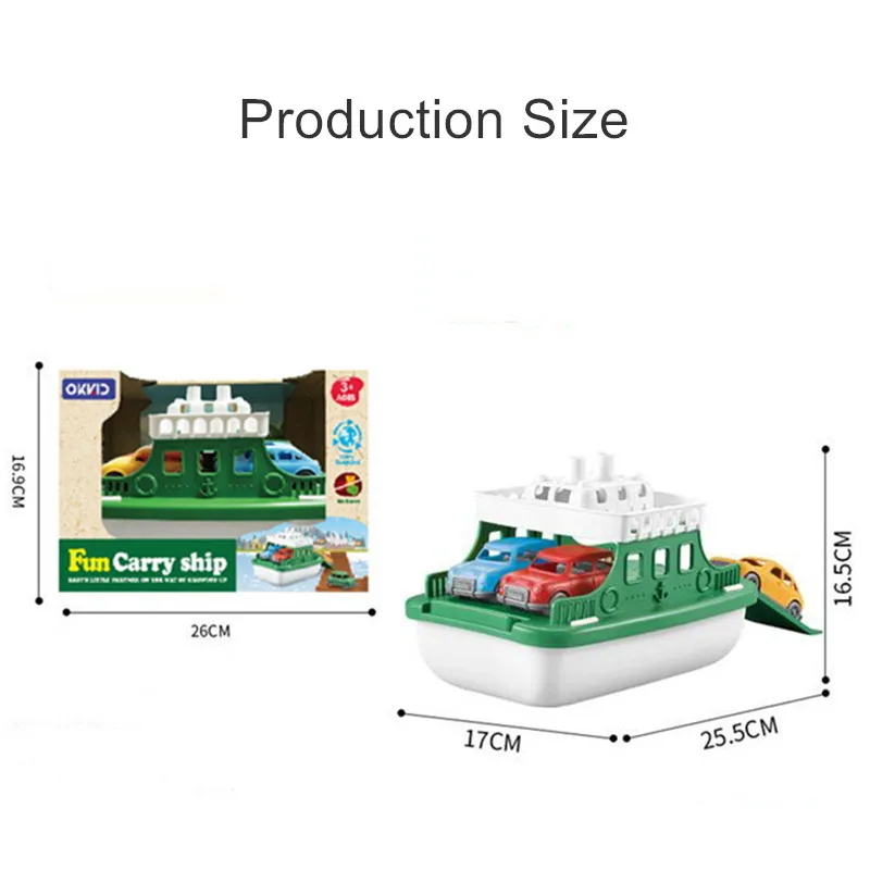 Ferry Boat with 4 Mini Car Bath Swimming Toys Kids Bath Toy Floating Vehicle Bathtub Bathroom Pool Beach Toy Set for Toddlers 6