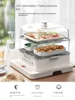 Electric Steamer Multifunctional Household Three Layer 40L Stainless Steel Large Capacity Steam Box Cooking and Breakfast 3