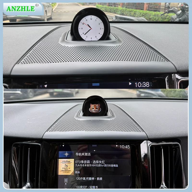 볼보 XC60 센터 장착형 시계 스피커 패션 터치 계기판 차량 오디오 업그레이드