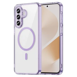 Magnetic Transparent Shockproof Phone Case with Soft TPU Frame - A17 4G or A17 5G (Purple)