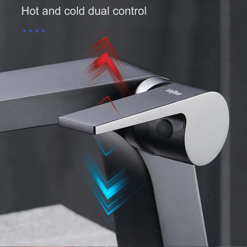 Bathroom Faucet Basin Faucet Brass Single Handle Crane Waterfall Hot and Cold Mixer Tap Chrome Black