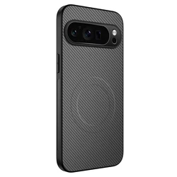 Premium Carbon Fiber Leather Phone Case with Magnetic Wireless Charging Support - Google Pixel 8 Pro (Gray)