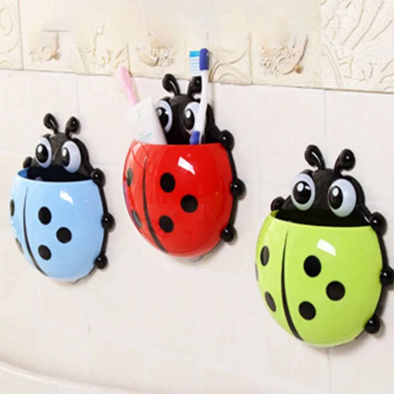 Cute Ladybird Beetle Toothbrush Toothpaste Holder Storage Rack Bathroom Shelves bathroom accessories Держатель зубной щетки 1 PC