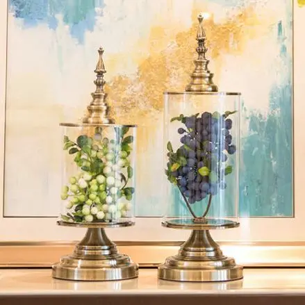 

Free shipping European Creative Glass Vase Beauty Home Decoration Storage Tank Practical Decoration Model Room Decoration