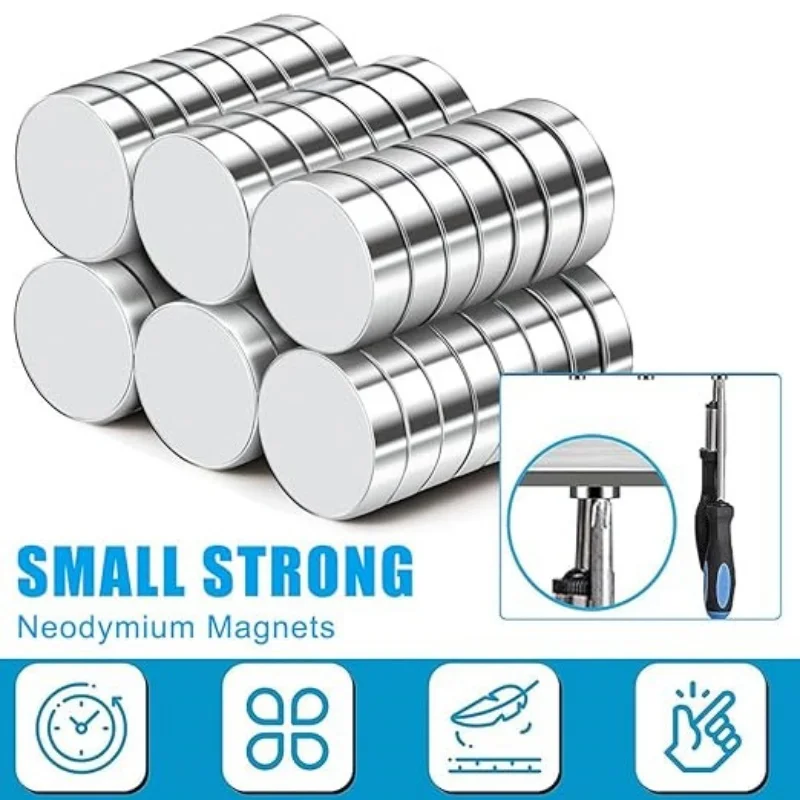 Neodymium Disc Magnets 8X2mm Copper Nickel Coating Rare Earth Round Suitable For Office Whiteboard