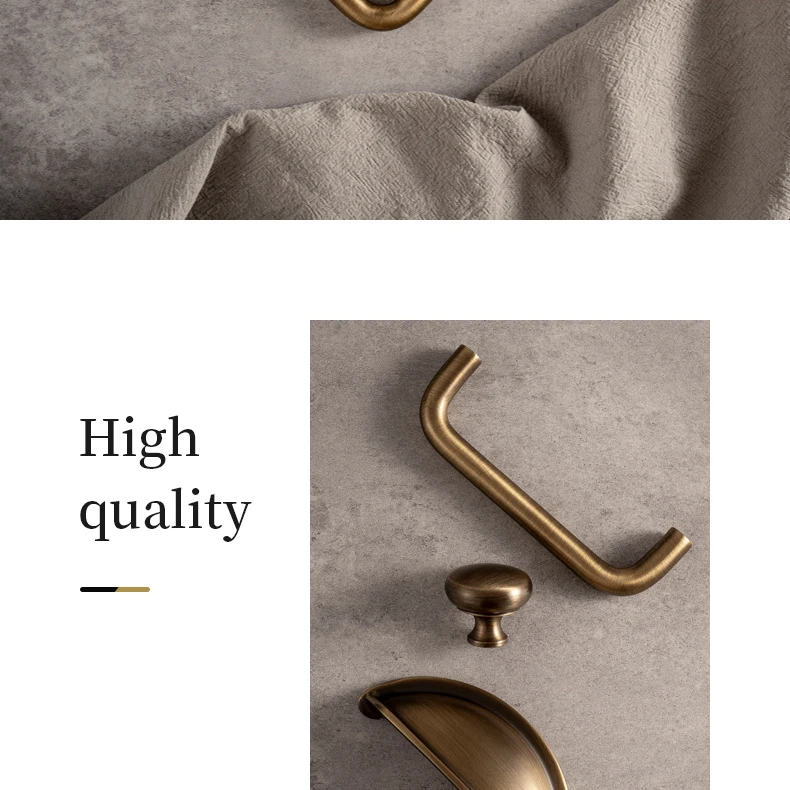 U shaped brass furniture handle for wardrobe drawer