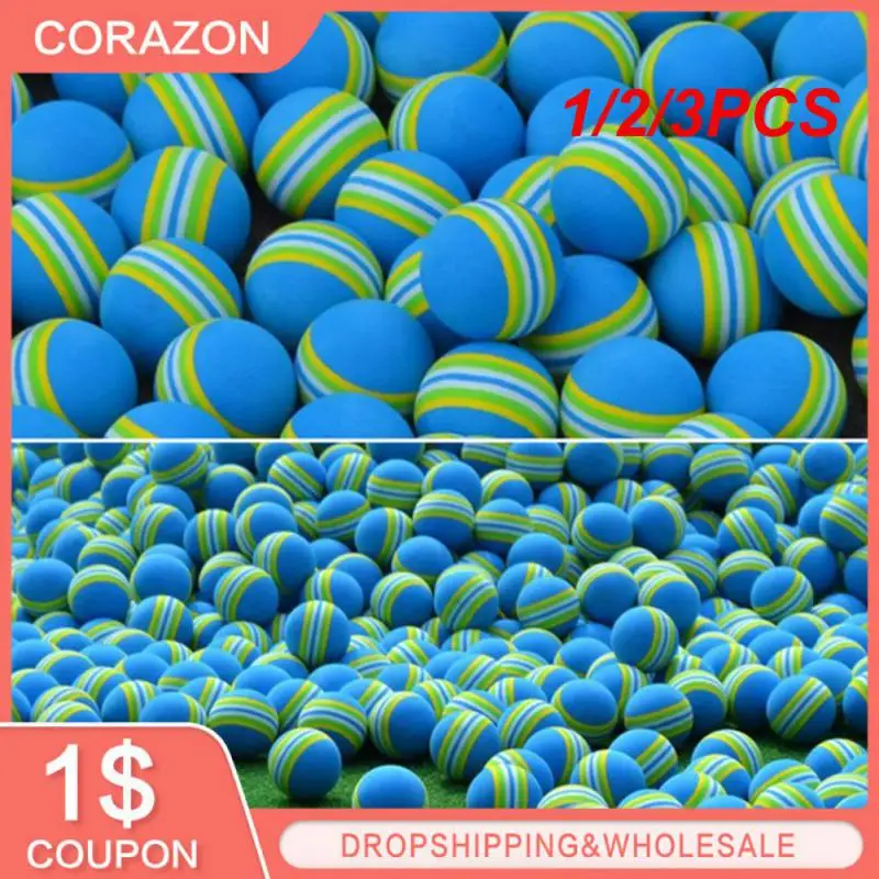 

1/2/3PCS Sponge Ball Toys Dia.40mm Rainbow Ball For Indoor Practice Indoor Practice Ball Training Aid Eva Golf Ball