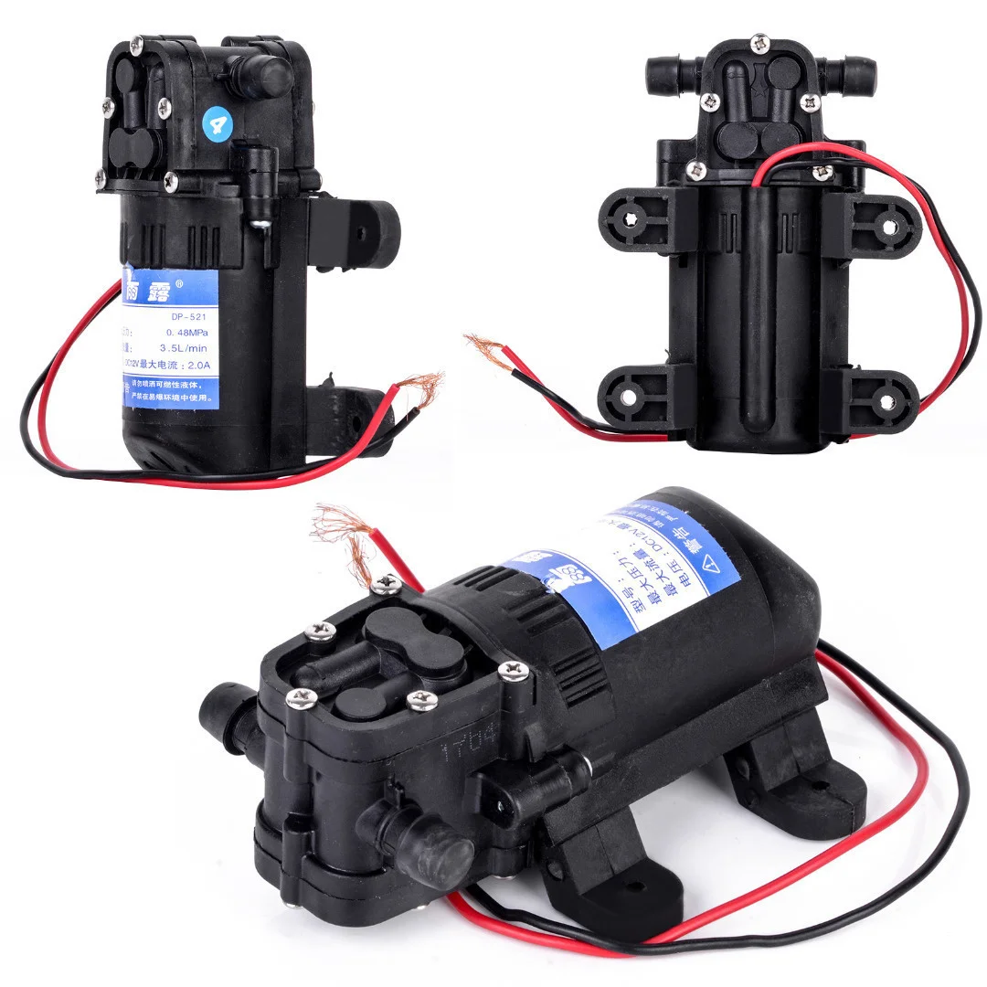 Durable DC 12V 70 PSI Agricultural Electric Water Pump Mayitr Black Micro High Pressure Diaphragm Water Sprayer Pumps 3.5L / min