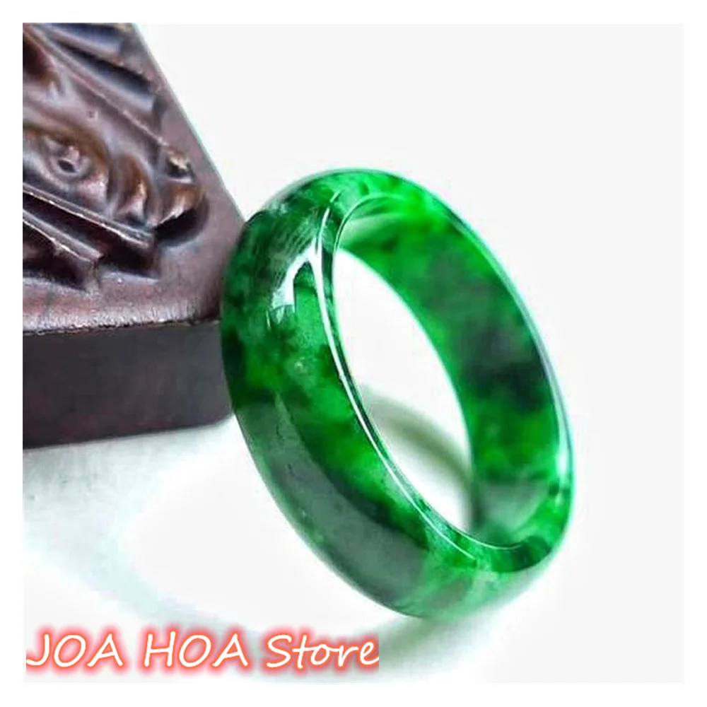 

Jadeite Color Emerald Dry Green Ring Jade Ring Finger-ring Men Women Handring Accessories Jewelry