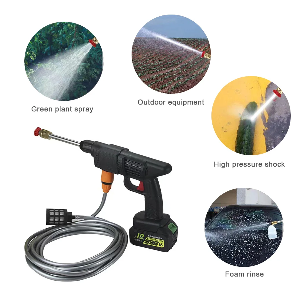 

300W 30Bar Wireless High Pressure Car Wash Washer Gun Cleaner Foam Generator Water Gun Spray Cleaner Garden Car Washing Machine