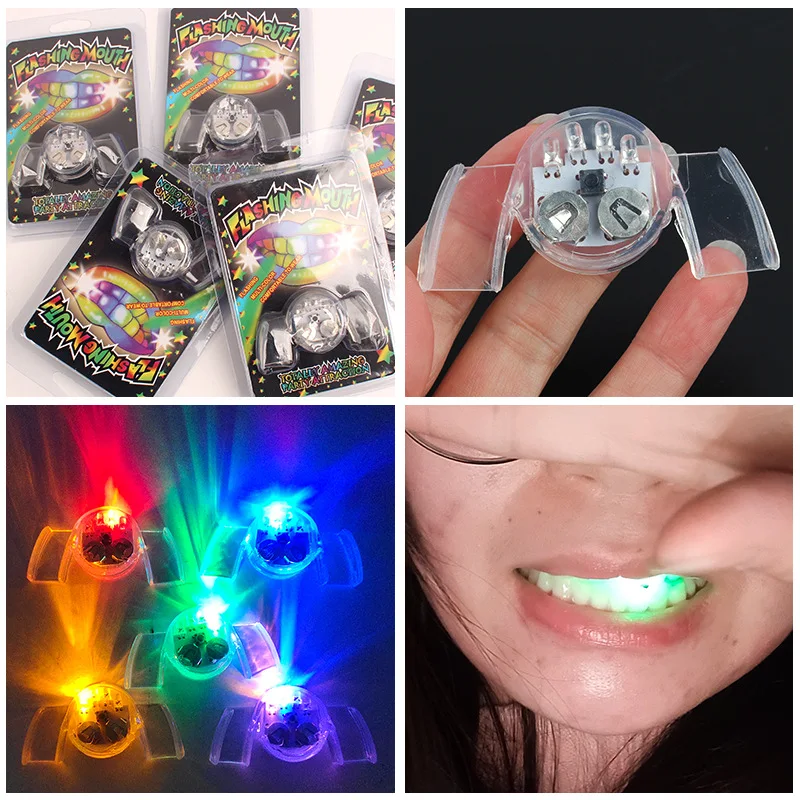10PC Halloween Glow Tooth Funny Light Kids Children Light-up Toys Flashing Flash Brace Mouth Guard Piece Glow Party Supplies _ - AliExpress Mobile