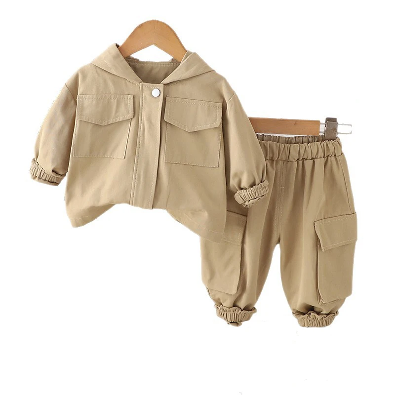 Autumn Kids Solid Color Windbreaker Set