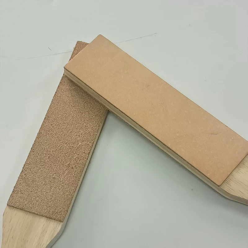Double Sided Diamond Leather Strop For Knife Sharpening With 6 Diamond Polishing Compounds-Cowhide Stropping Sharpener A5w6
