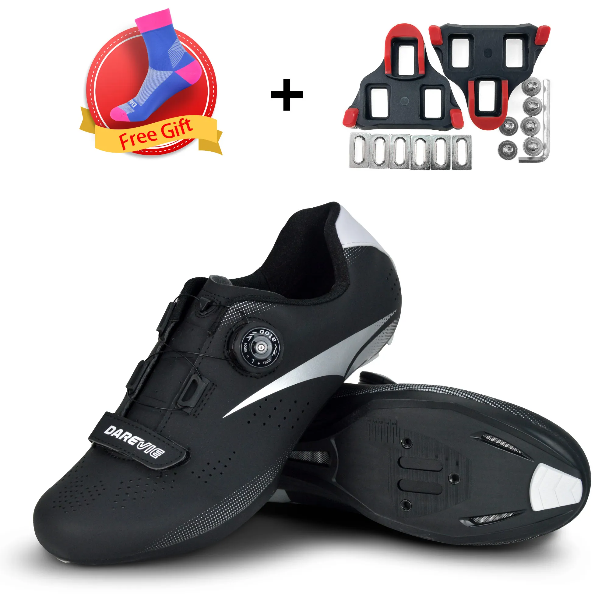 Cycling Shoes DAREVIE Road Light Pro Breathable Anti Slip Bicycle Racing LOOK SPD-SL