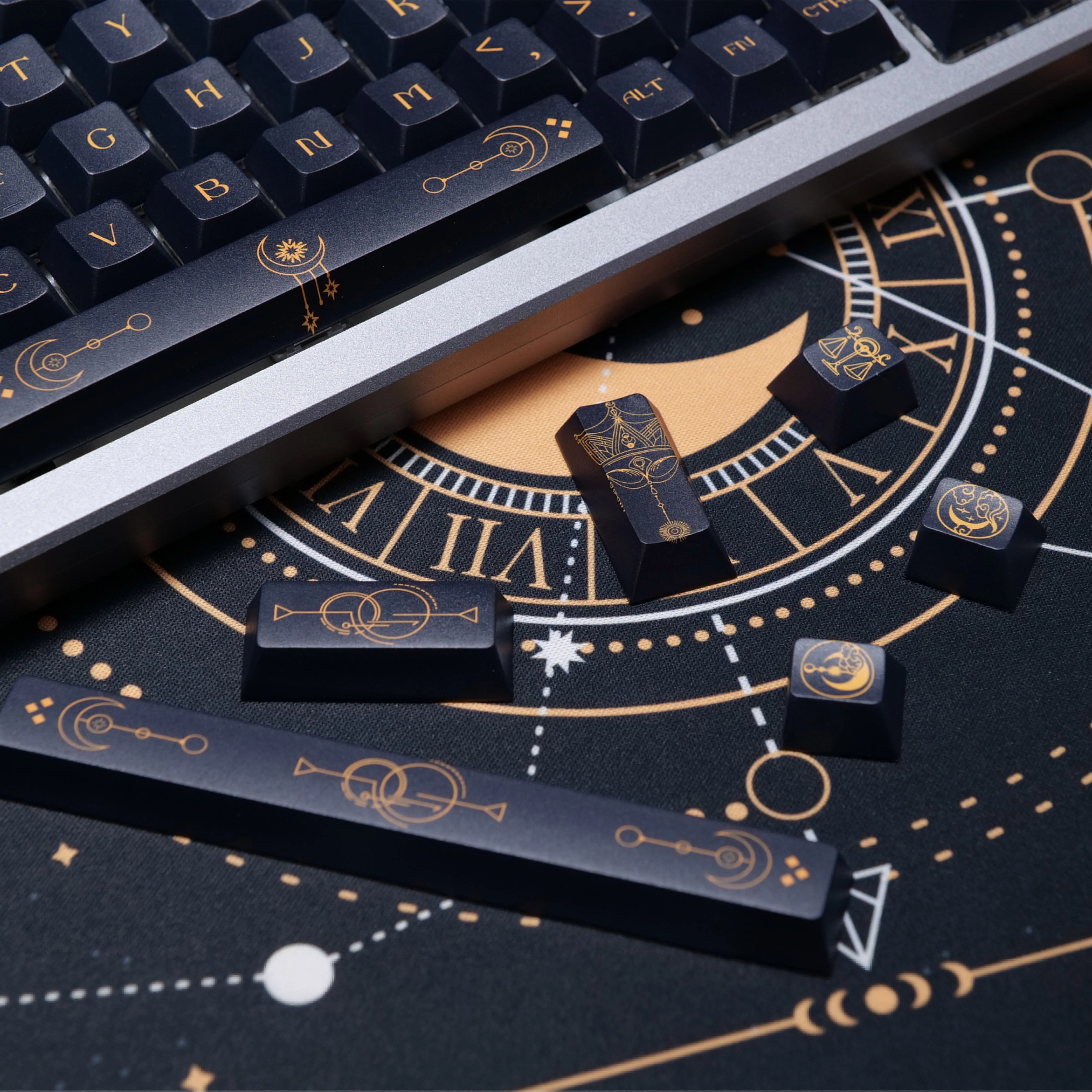 Constelação Caps Chave Lados Sublimação Dye Cereja Perfil Keycap Lightproof para Teclado Interruptor mx Pbt Conjunto - Imagem 4