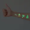 10 Sheets Christmas Luminous Tattoo Stickers,Cartoon Snowman Christmas Patterns,Glow In The Dark Waterproof Temporary Tattoos 6