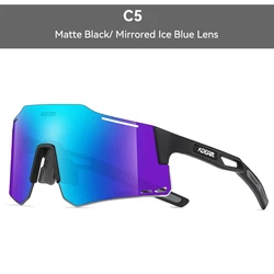 KDEAM Lightweight TR90 Polarized Half - Frame Cycling Sunglasses with Case (Packaging)