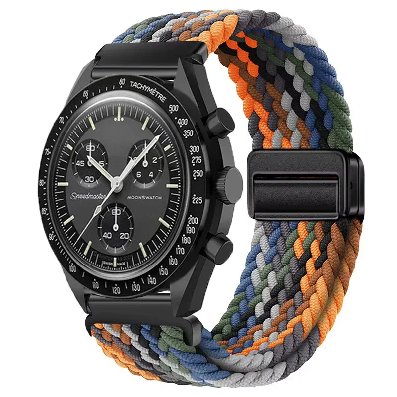 Universal Nylon Loop Strap - 22mm, Magnetic Weave Bracelet, 20mm Adjustable Band