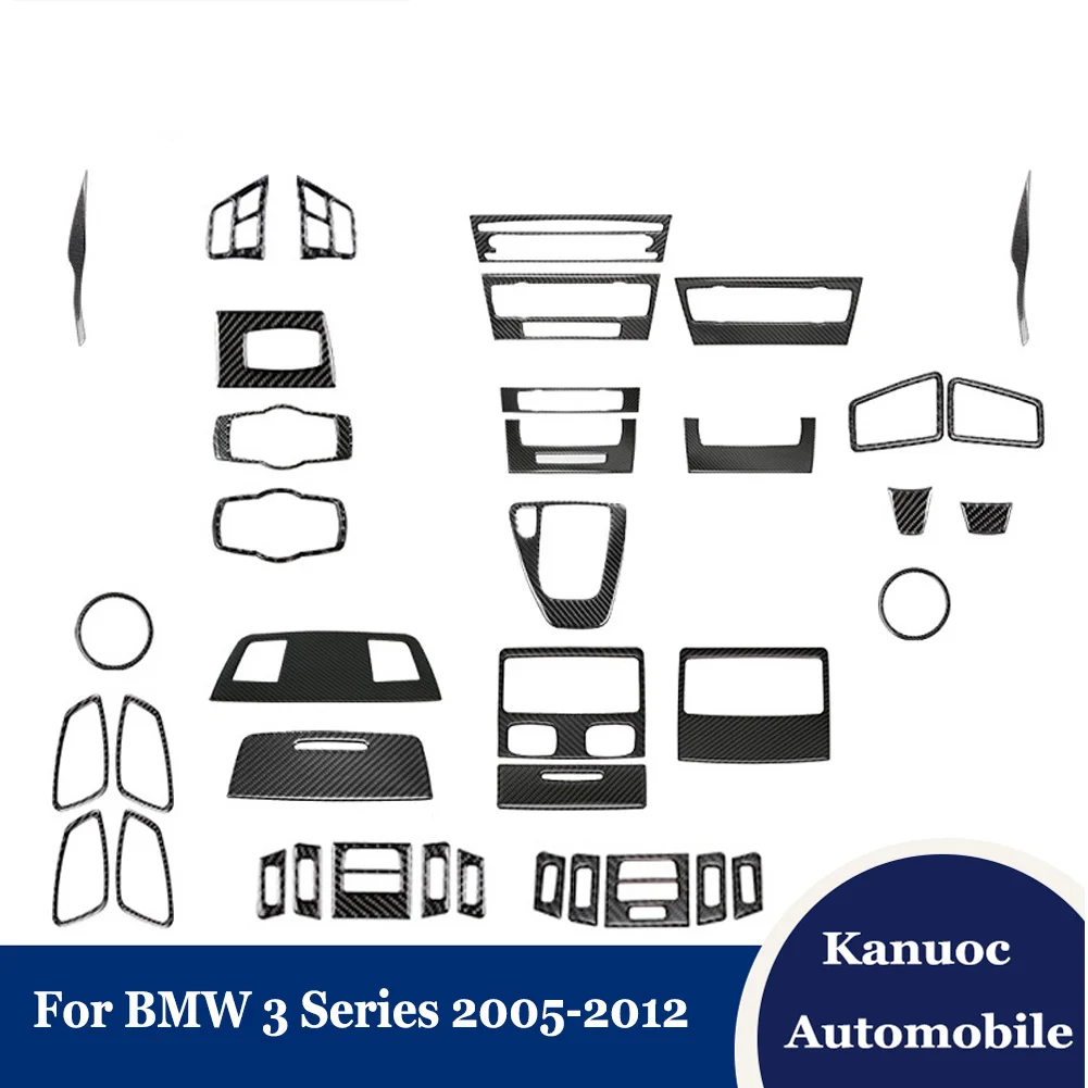 

Suitable for BMW 3 Series E90 E91 car accessory stickers 2005, 2006, 2007, 2008, 2009, 2010, 2011, 2012 black carbon fiber inter
