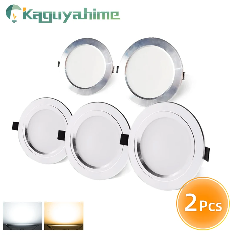 

Kaguyahime 2pcs/Lot 85~265V Spot LED Downlight AC 110V 220V 230V Recessed Round LED Lamp 3W 5W 10W 15W Warm White Cold White