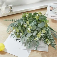 20/25Pcs Artificial Mixed Eucalyptus Leaves Stems Fake Flower for DIY Bouquets Floral Arrangement Home Wedding Party Decoration 3