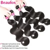 Beaufox Body Wave Bundles Brazilian Hair Weave Bundles 1/3/4 PCS Human Hair Bundles Natural /Jet Black 8-30"Remy Hair Extensions 3