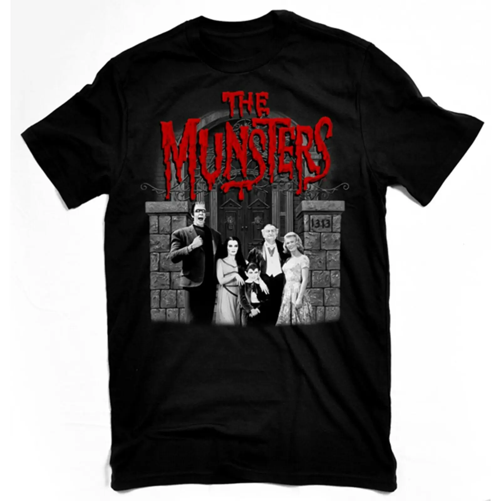 Rock Rebel The Munsters семейный портрет Готическая футболка UTM REDPORTRAIT длинные или Короткие рукава
