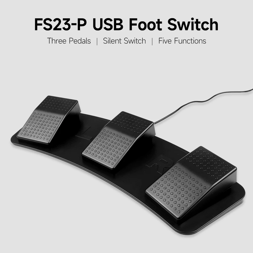 FS23-P 게임 스위치 USB 트리플 풋 스위치 풋 페달 광전 스위치 이미지 수집 음악 게임 제어