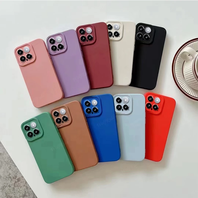 Per Xiaomi 14 Custodia Cover Xiaomi 14 Capas New Lens Camera Protector Silicone Color Antiurto Tpu Soft Fundas Mi 13 T 13 T 14 Pro