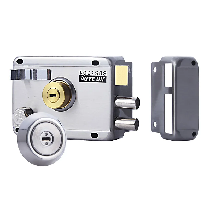 

Door Lock Strong Deadbolt Home Security Universal Exterior Anti-theft Accessory Stainless Steel Multiple Insurance Smooth