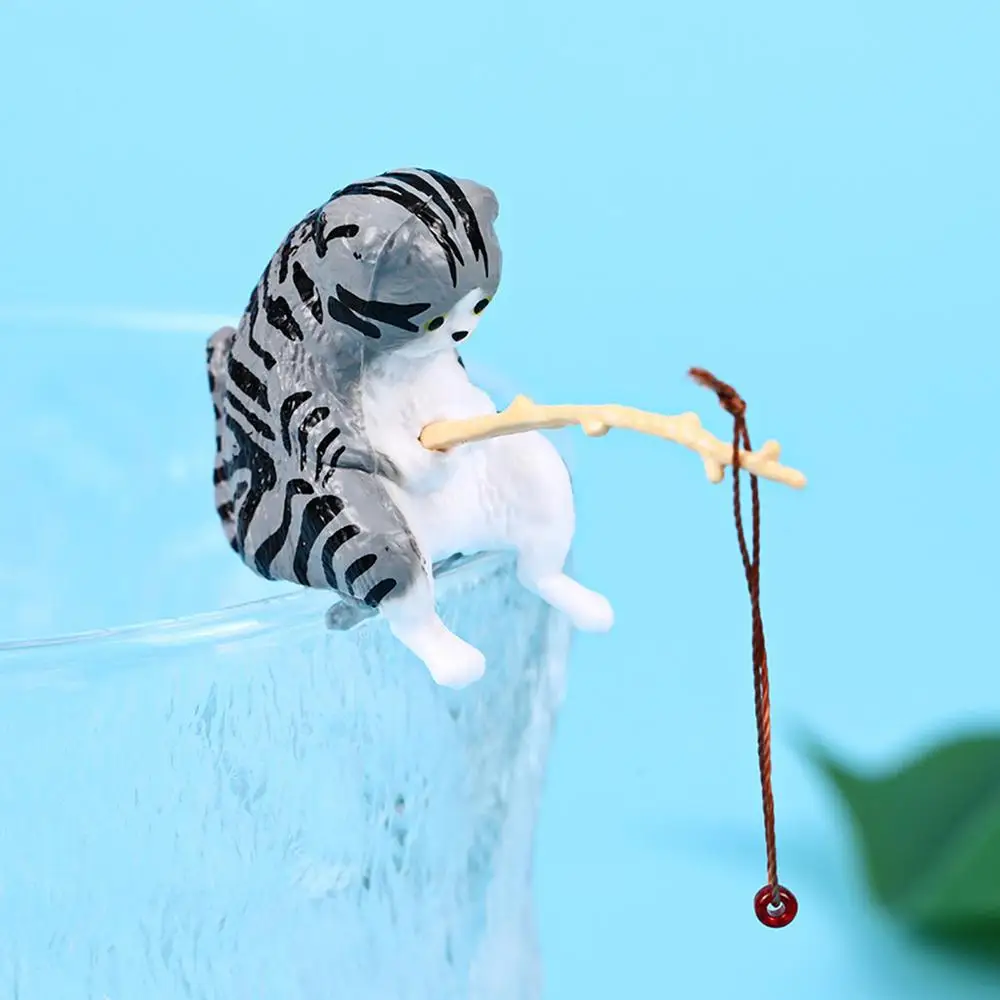 Sb910d5ee551242aa9b9cadb3034c723c7 Funny Cats Fishing Figurine Cat Sculpture Sitting Fishing Cat Resin Ornament Fish Tank Landscaping Aquarium Home Decoration
